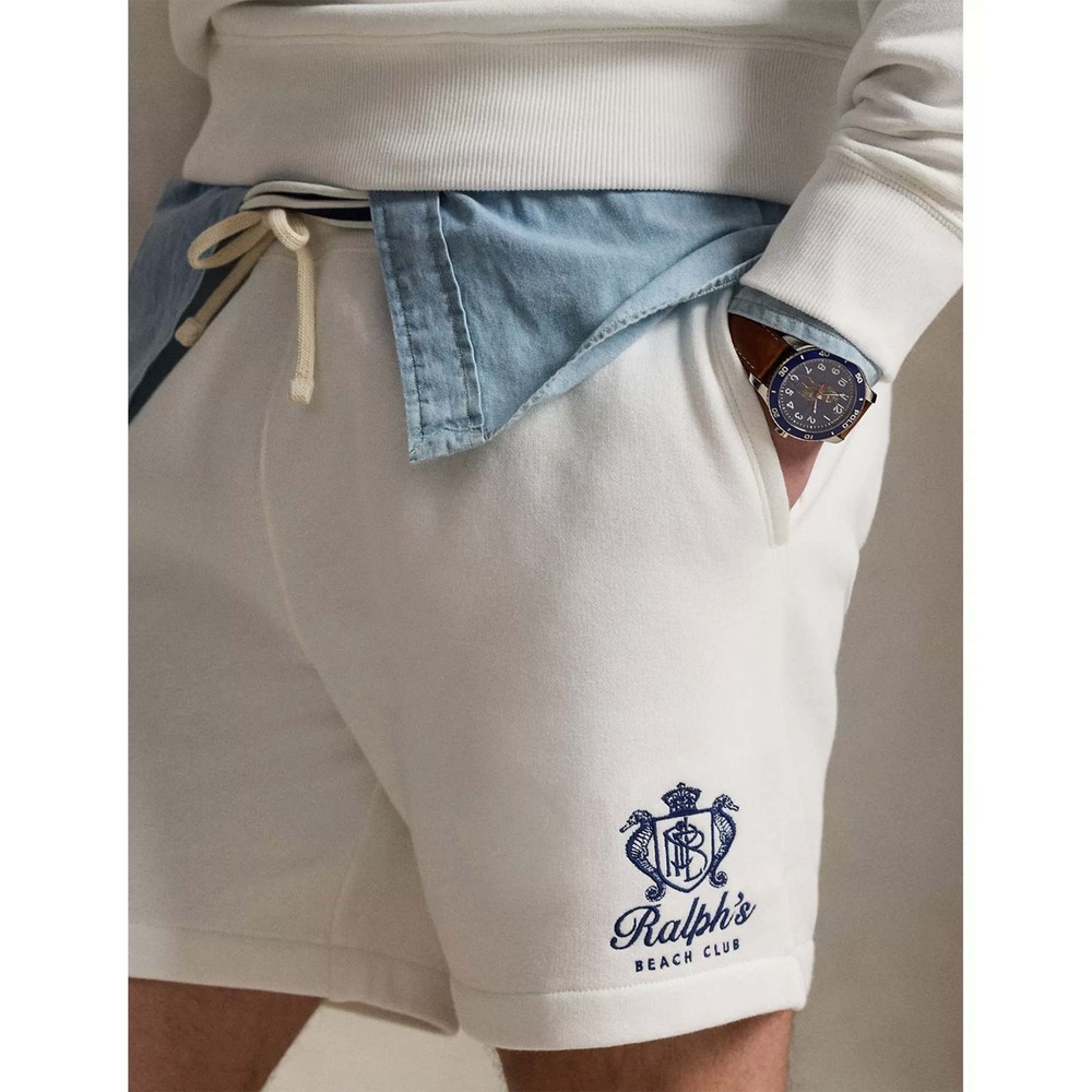 Polo Ralph Lauren Mens White Ralphs Beach Club Fleece Shorts XL Relaxed Fit